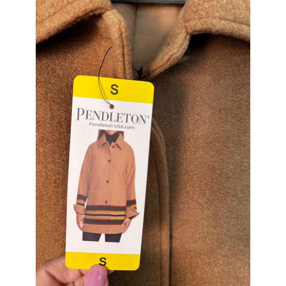 Pendleton NWT Womens Wool Blend Walker/Topper/Car Coat Tan Small - Picture 11 of 11